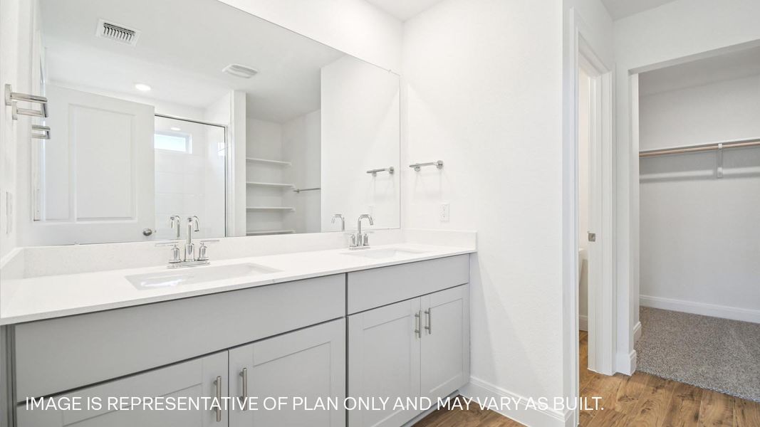 Representative furnished interior of a home built from the The Hudson by D.R. Horton in Railhead, Cedar Creek (Image 7).