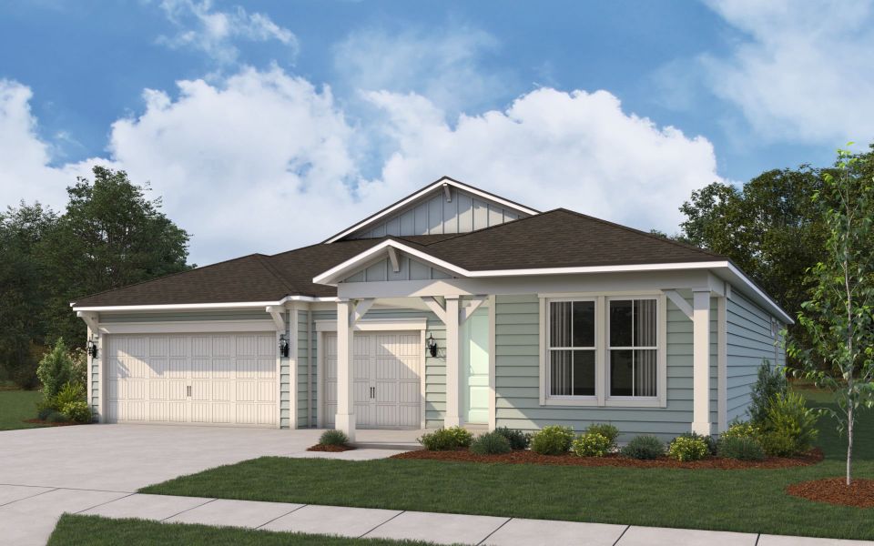 Representative exterior photo of a completed home built from the Mahogany by Pulte Homes in Terrapin Creek, Jacksonville, FL (Image 18). Representative exterior photo of a completed home built from the Mahogany by Pulte Homes in Terrapin Creek, Jacksonville, FL (Image 18).