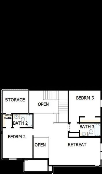 2D floor plan layout of this home in Terraces – Classics, Rockwall, TX (Image 4). 2D floor plan layout of this home in Terraces – Classics, Rockwall, TX (Image 4).