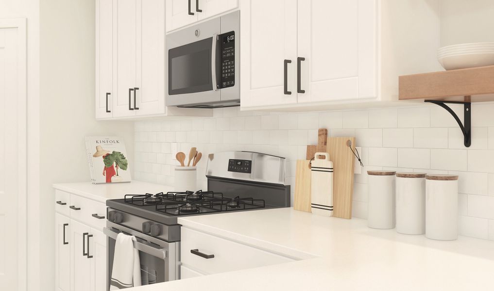 Decorative backsplash in kitchen