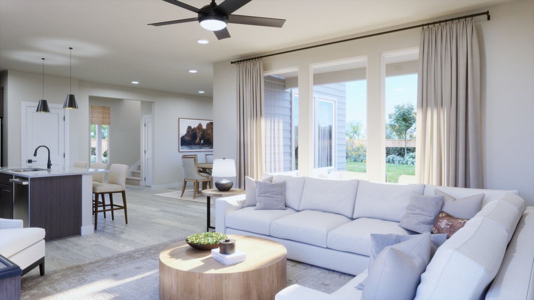 Representative furnished interior of a home built from the 3553 by Risewell Homes in Parkton Square, Kyle (Image 9). Representative furnished interior of a home built from the 3553 by Risewell Homes in Parkton Square, Kyle (Image 9).