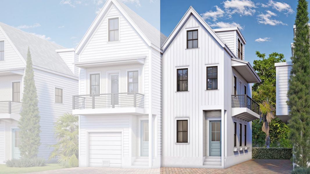 Representative exterior photo of a completed home built from the Isle by DRB Homes in Grants Court, Charleston, SC (Image 1).