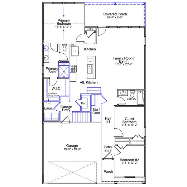 2D floor plan layout of this home in River Tide Farms, Bolivia, NC (Image 3).