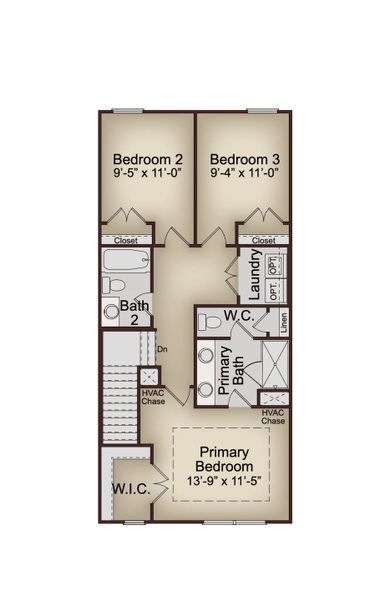 2D floor plan layout for the Richmond by McKinley Homes in Towns at Enclave, Lawrenceville, GA (Image 6).