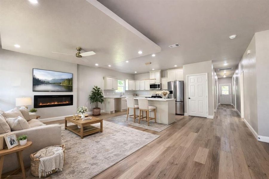 Virtual staging for illustration purposes only.