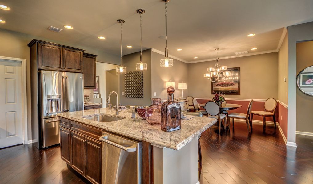 Kitchen overlooking dining room