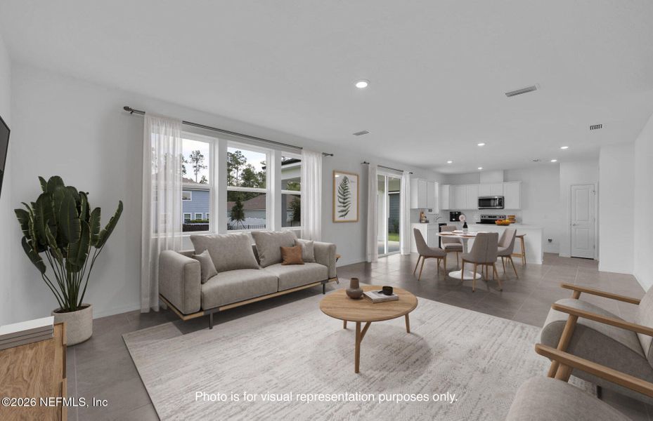 Furnished interior view inside a new home in Hyland Trail, Green Cove Springs (Image 13). Furnished interior view inside a new home in Hyland Trail, Green Cove Springs (Image 13).