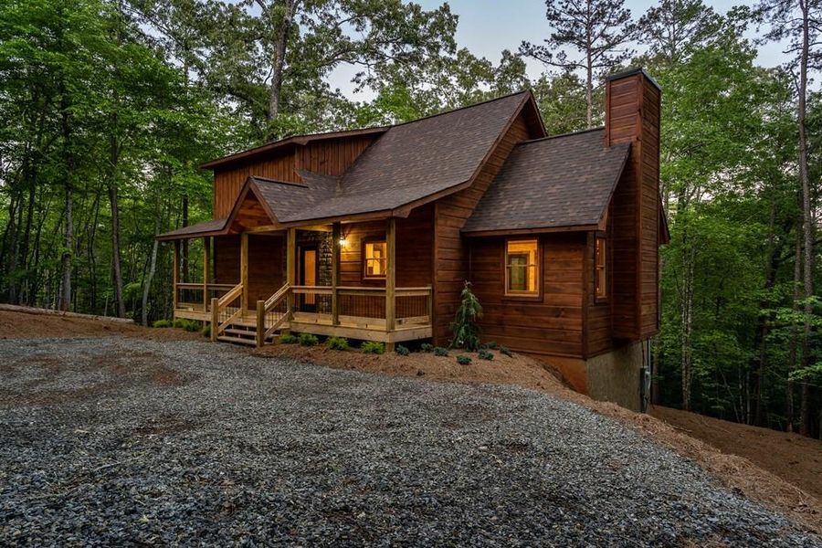 Front exterior of a new home in , Mineral Bluff, GA, highlighting curb appeal (Image 32).