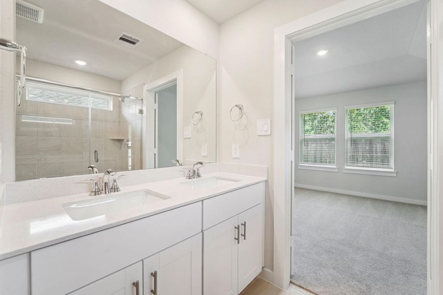 Furnished interior view inside a new home in Pine Lake Cove - Traditional Series, Montgomery (Image 11).