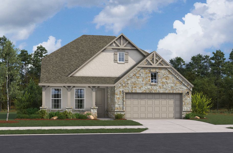 Representative exterior photo of a completed home built from the Frio by Beazer Homes in Westridge, San Antonio, TX (Image 5). Representative exterior photo of a completed home built from the Frio by Beazer Homes in Westridge, San Antonio, TX (Image 5).