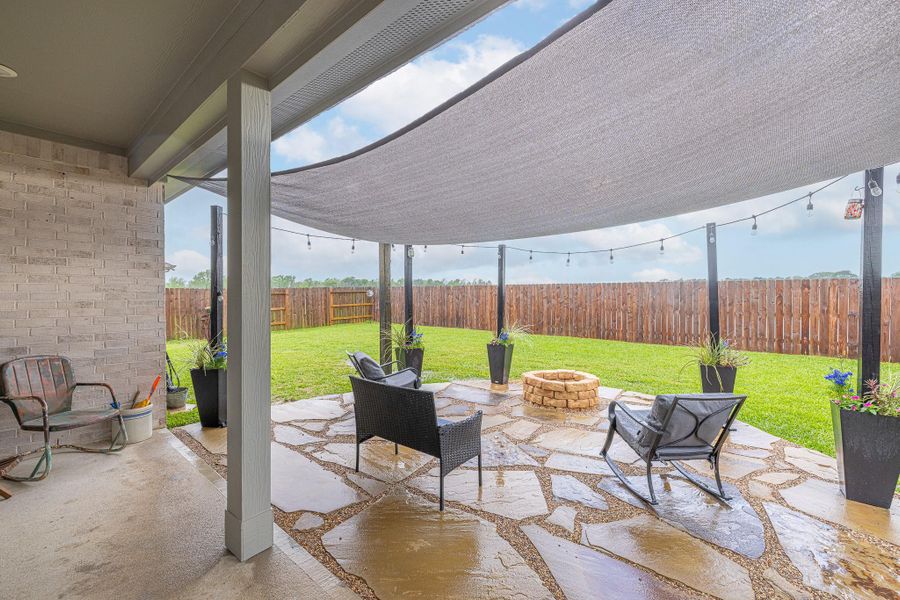 Exterior details and patio area of a home in River Ranch Meadows, Dayton (Image 4). Exterior details and patio area of a home in River Ranch Meadows, Dayton (Image 4).