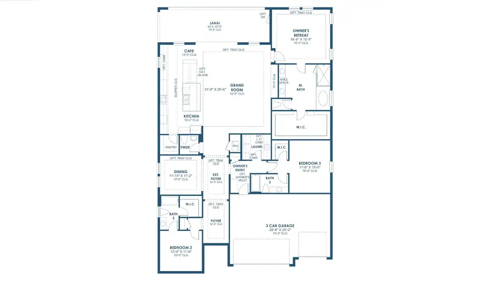 2D floor plan layout for the Bayport I by Homes by WestBay in Longleaf at Grand Park, Sarasota, FL (Image 3).