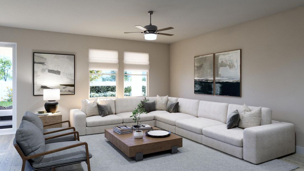 Representative furnished interior of a home built from the Palm by Risewell Homes in Cypress Bluff, Groveland (Image 7).