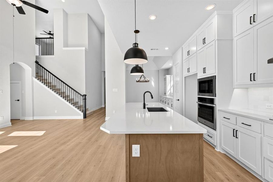 Furnished interior view inside a new home in Pecan Square - Gardens, Northlake (Image 14). Furnished interior view inside a new home in Pecan Square - Gardens, Northlake (Image 14).