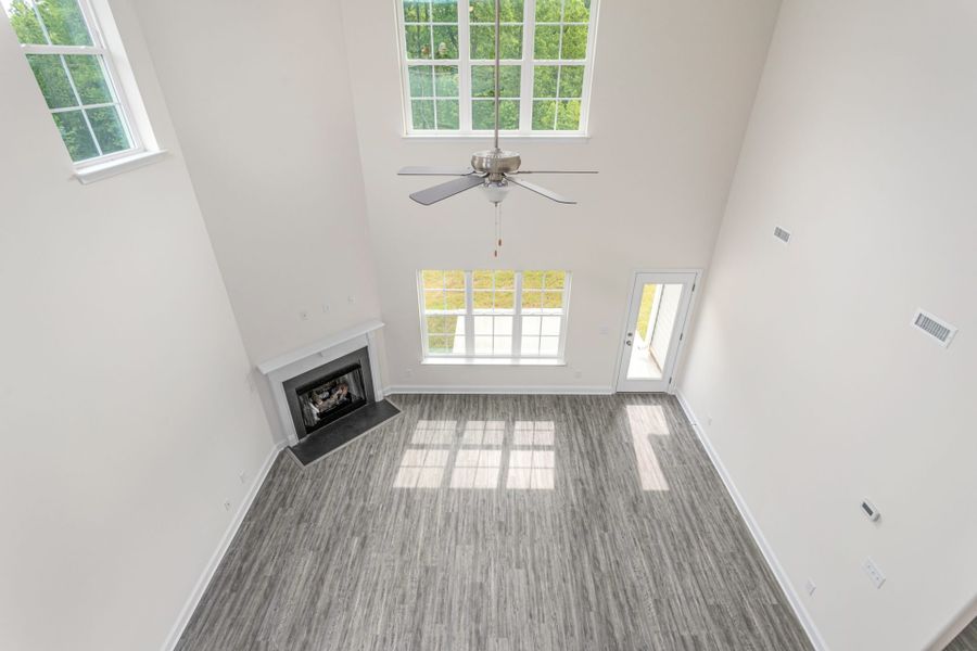 Representative unfurnished interior of a home built from the Jamestown by Keystone Homes NC in Sullivans Reserve, Walkertown (Image 38).