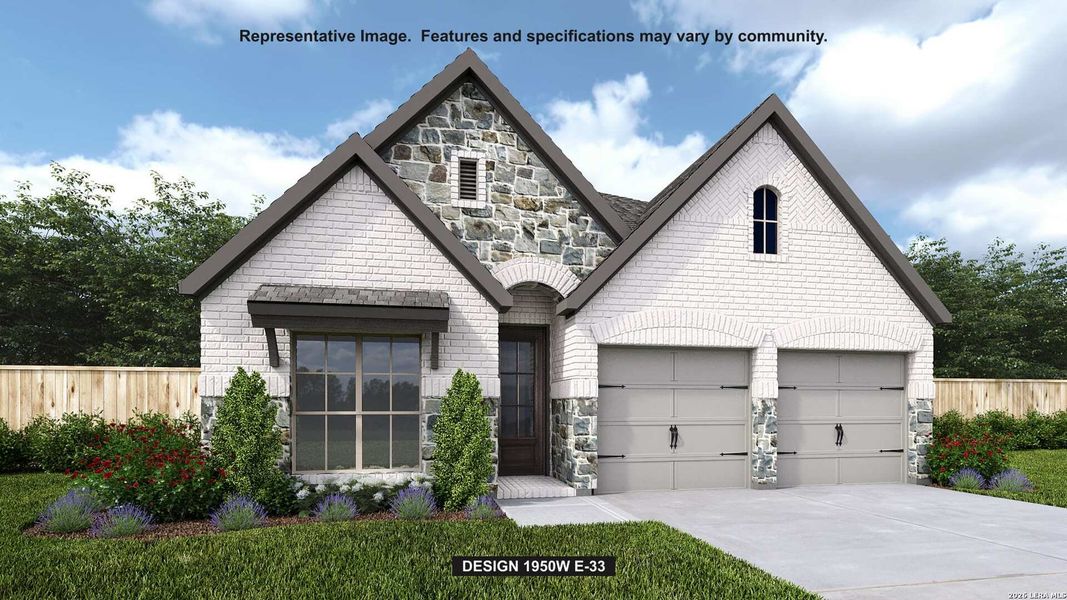 Front exterior of a new home in Kallison Ranch, San Antonio, TX, highlighting curb appeal (Image 1). Front exterior of a new home in Kallison Ranch, San Antonio, TX, highlighting curb appeal (Image 1).