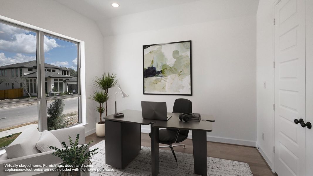 Furnished interior view inside a new home in 6 Creeks 45', Kyle (Image 8).