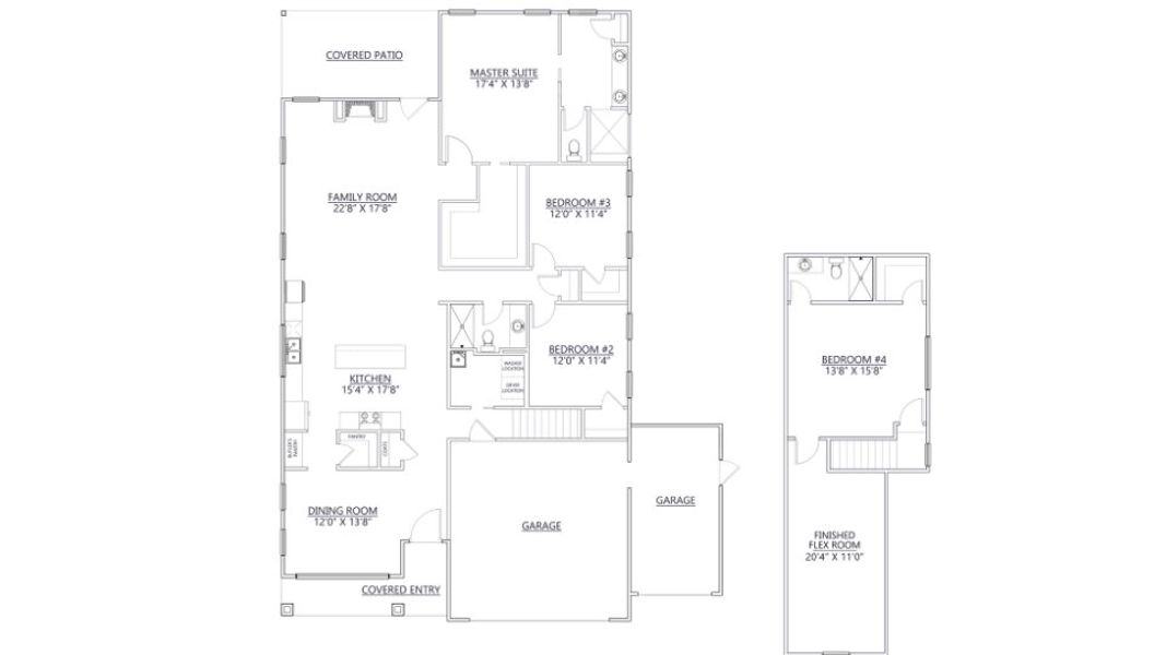2D floor plan layout for the Vail by D.R. Horton in Bentley Manor, Greer, SC (Image 2). 2D floor plan layout for the Vail by D.R. Horton in Bentley Manor, Greer, SC (Image 2).
