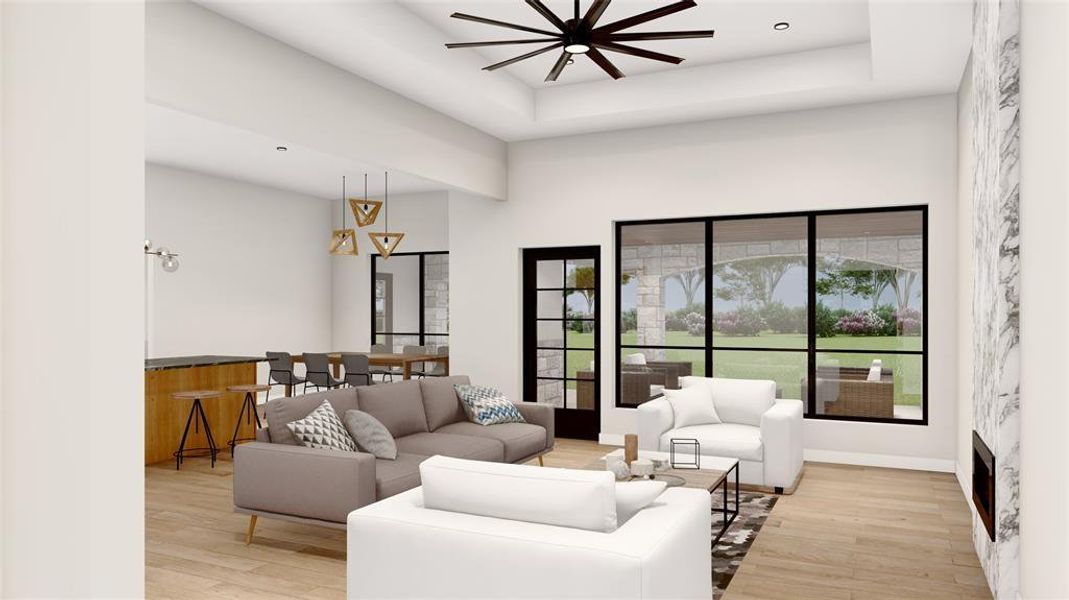 Furnished interior view inside a new home in , Driftwood (Image 4).