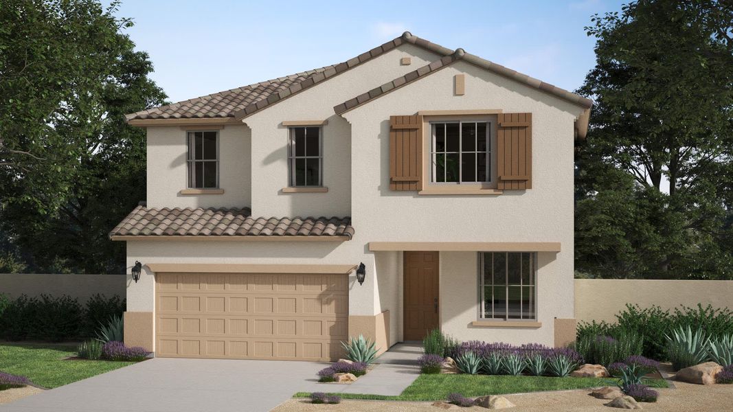 Aspen Spanish Elevation at Bentridge – Canyon Series in Buckeye, Arizona, by Landsea Homes