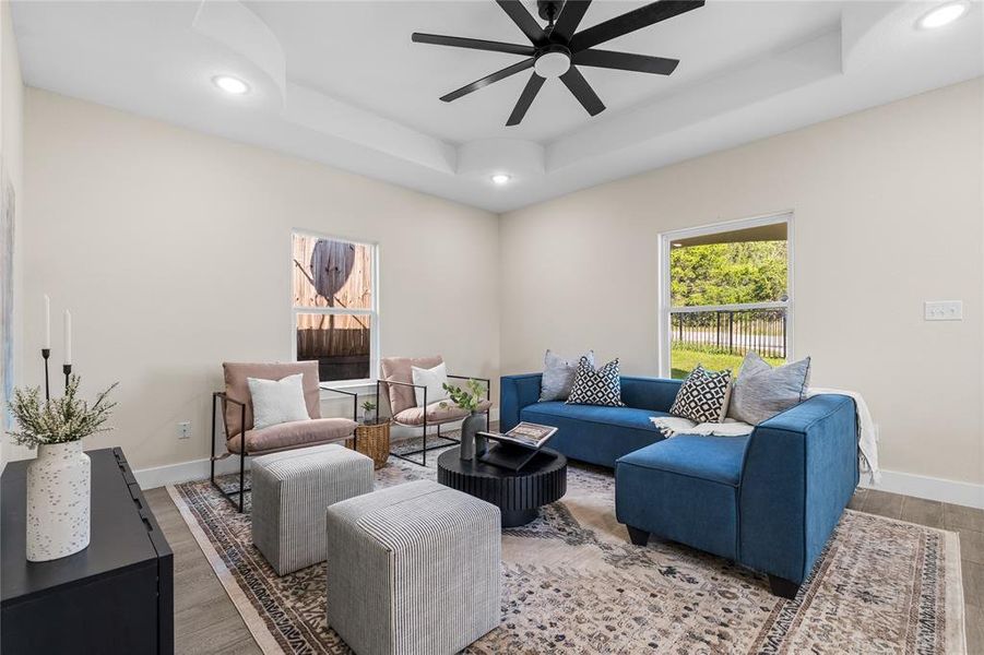 Furnished interior view inside a new home in , Granbury (Image 16). Furnished interior view inside a new home in , Granbury (Image 16).