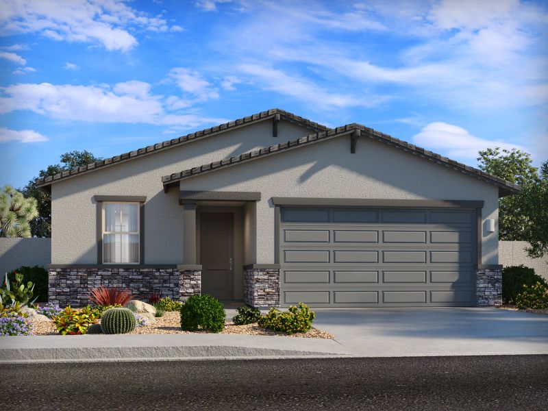 Representative exterior photo of a completed home built from the Garnet by Meritage Homes in Mandarina - Premier Series, Marana, AZ (Image 10).