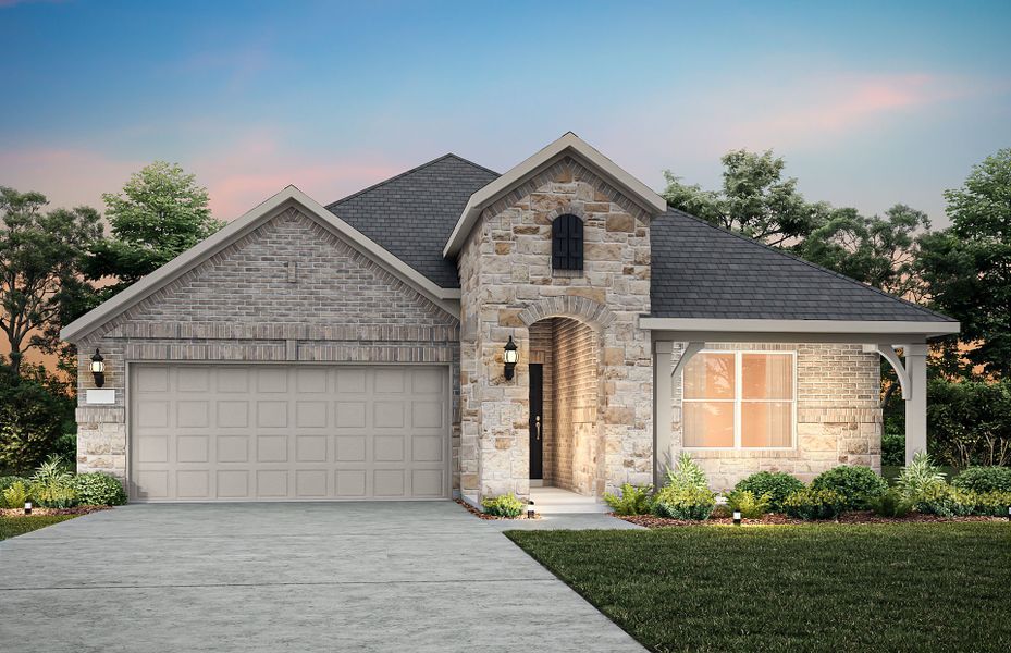 Representative exterior photo of a completed home built from the Bell by Pulte Homes in Ribbonwood, Aubrey, TX (Image 1). Representative exterior photo of a completed home built from the Bell by Pulte Homes in Ribbonwood, Aubrey, TX (Image 1).