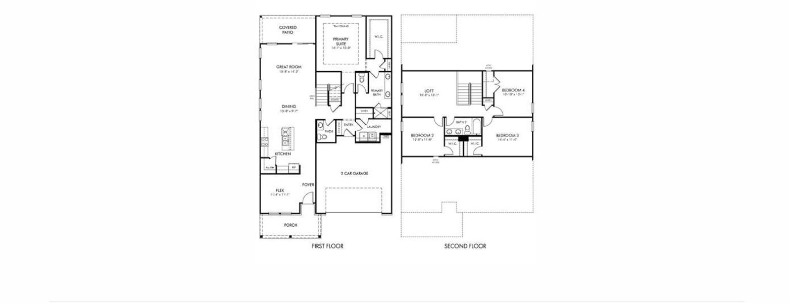 2D floor plan layout of this home in Brighton Springs, York, SC (Image 2). 2D floor plan layout of this home in Brighton Springs, York, SC (Image 2).