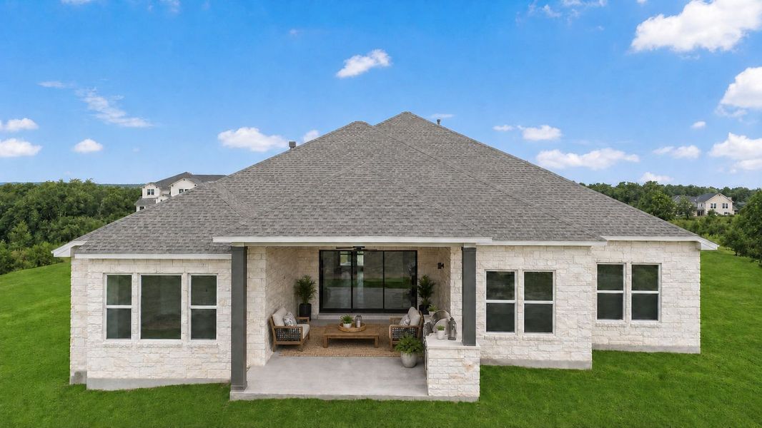Exterior details and patio area of a home in Leander Estates, Leander (Image 3).