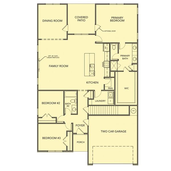 2D floor plan layout for the Hawthorne by Kerley Family Homes in Maple Village, Adairsville, GA (Image 4).