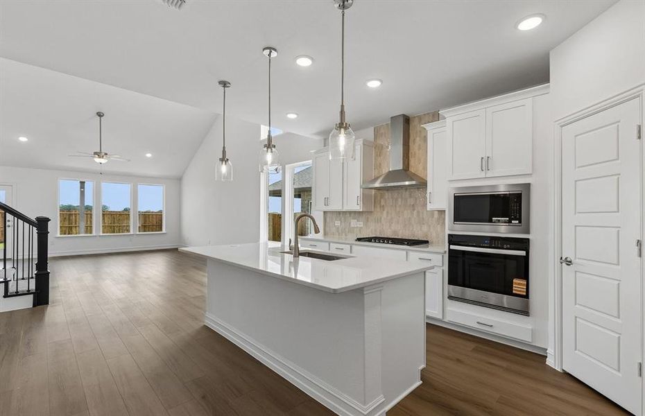 Kitchen overlooking main living area
