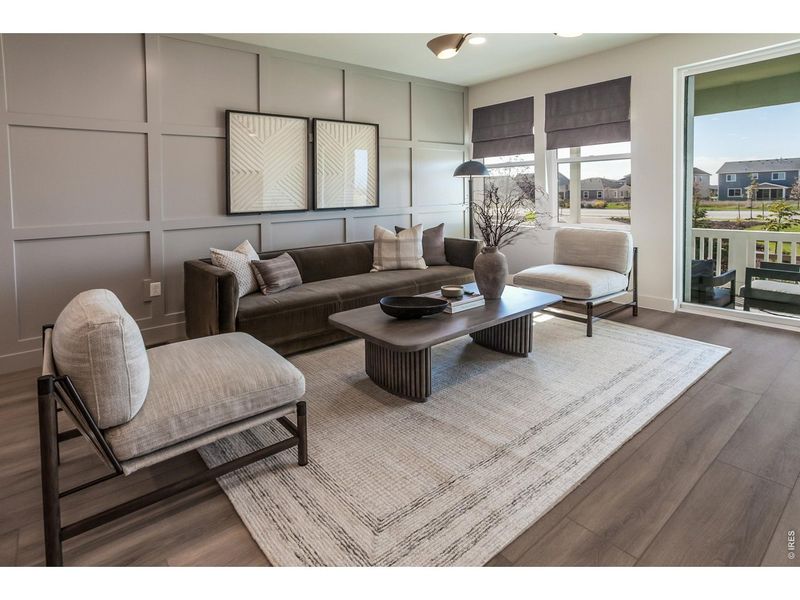 Furnished interior view inside a new home in Trailside Story Collection - Single Family Homes, Timnath (Image 10).