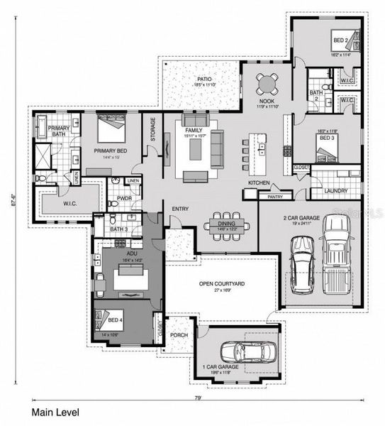 2D floor plan layout of this home in , Myakka City, FL (Image 2). 2D floor plan layout of this home in , Myakka City, FL (Image 2).