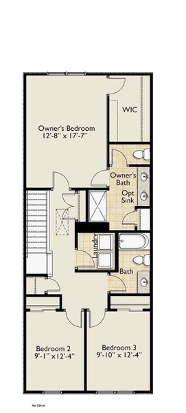 2D floor plan layout of this home in Reidville Town Center, Reidville, SC (Image 4).