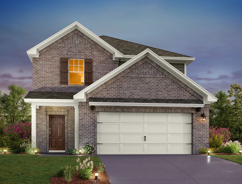 Representative exterior photo of a completed home built from the Canyon by Ashton Woods in The Trails at Carmel 40s, Pflugerville, TX (Image 14).