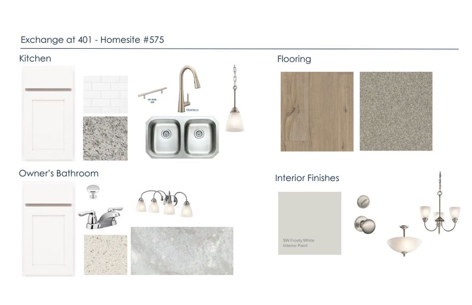 Sample of building materials used in homes in Exchange at 401, Raleigh (Image 18).