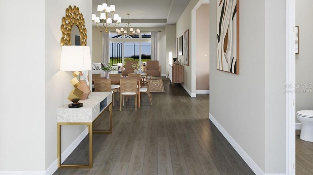 Furnished interior view inside a new home in Esplanade at Starling, Punta Gorda (Image 13).