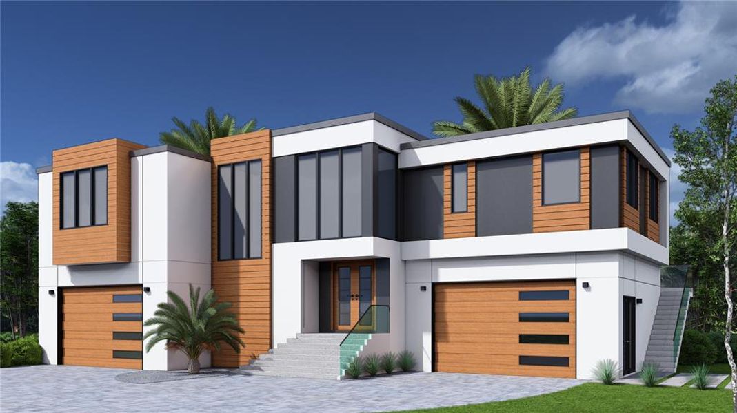 Front exterior of a new home in , Hernando Beach, FL, highlighting curb appeal (Image 1). Front exterior of a new home in , Hernando Beach, FL, highlighting curb appeal (Image 1).