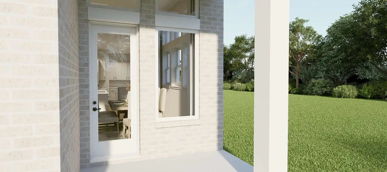 Representative exterior details of a home built from the The Larkspur by David Weekley Homes in Brookewater 55’ Homesites, Rosenberg (Image 3).