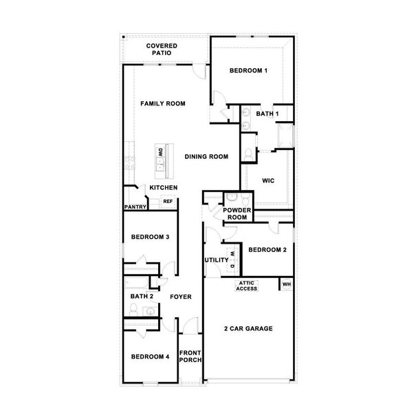 2D floor plan layout of this home in Carillon, Manor, TX (Image 3).