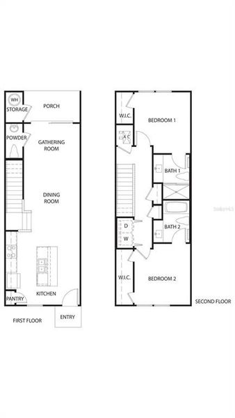 2D floor plan layout of this home in Stokes Landing, St. Augustine, FL (Image 4).