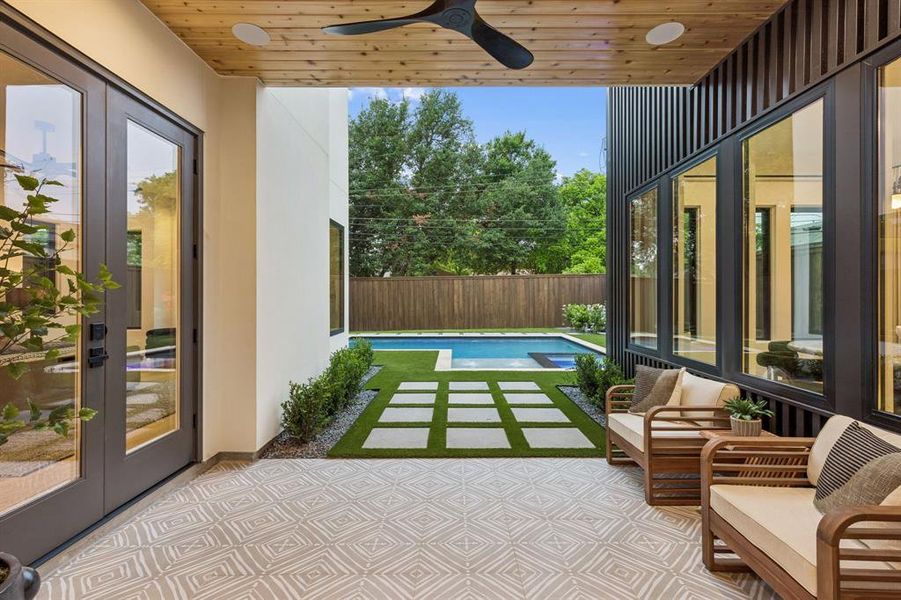 Exterior details and patio area of a home in , Dallas (Image 26).