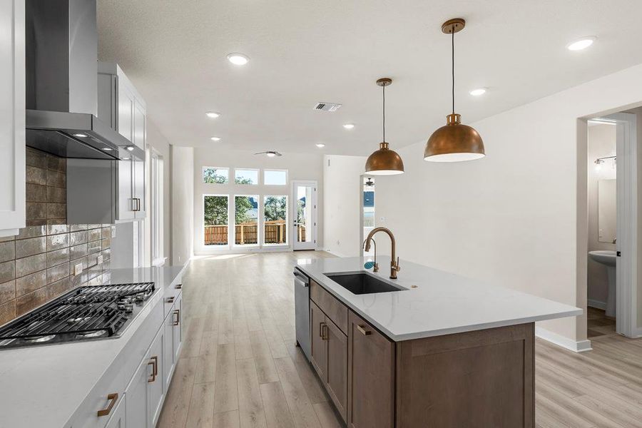 Furnished interior view inside a new home in Terrace Collection at Heritage, Dripping Springs (Image 5). Furnished interior view inside a new home in Terrace Collection at Heritage, Dripping Springs (Image 5).