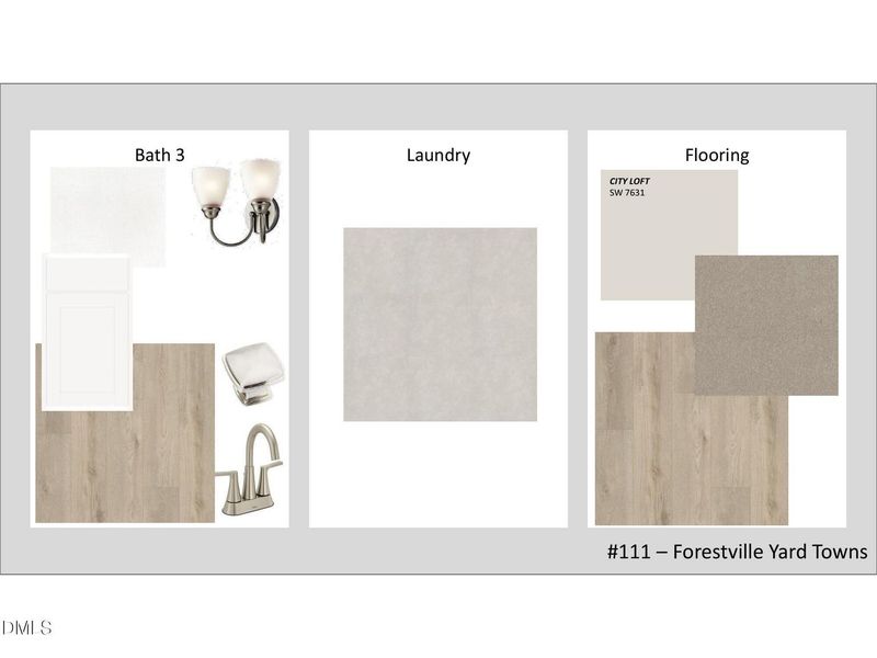 Sample of building materials used in homes in Forestville Yard Townhomes, Knightdale (Image 4).