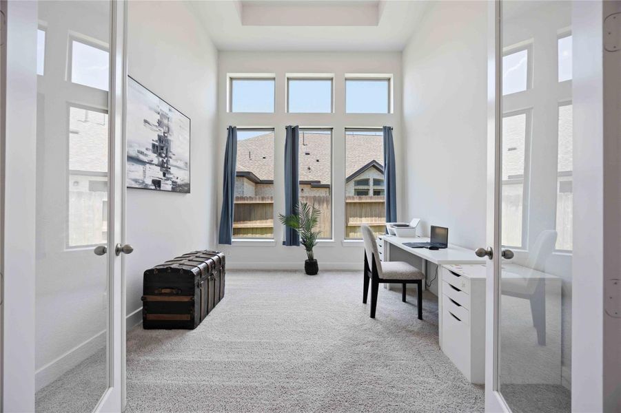 Create, lead, and work in a dedicated office space designed for productivity and inspiration. Large windows and refined finishes create a sophisticated professional environment from the comfort of home.