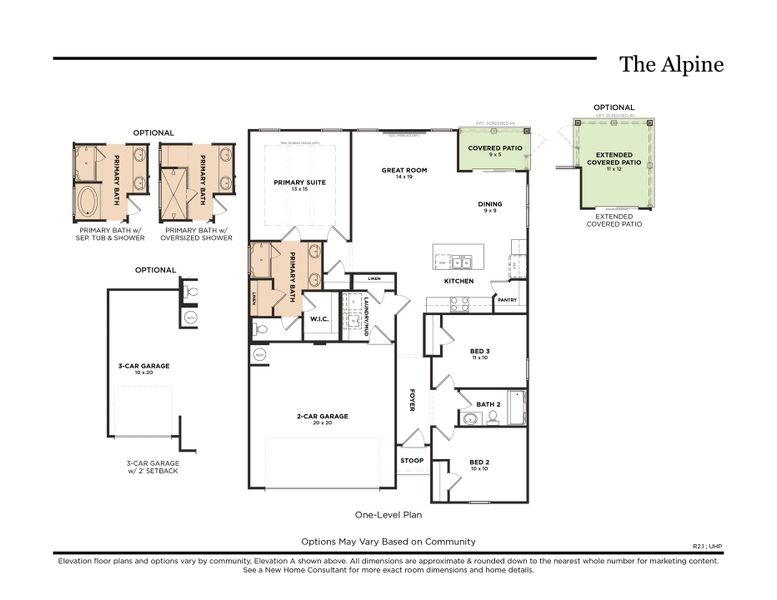 The Alpine with Optional 3-Car Garage (R2.1)