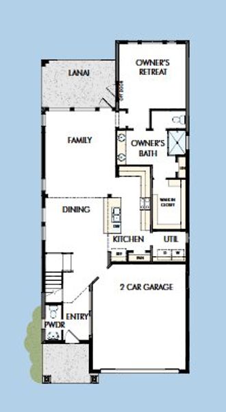2D floor plan layout for the The Redwing by David Weekley Homes in Vistera of Venice – Garden Series, Nokomis, FL (Image 5).