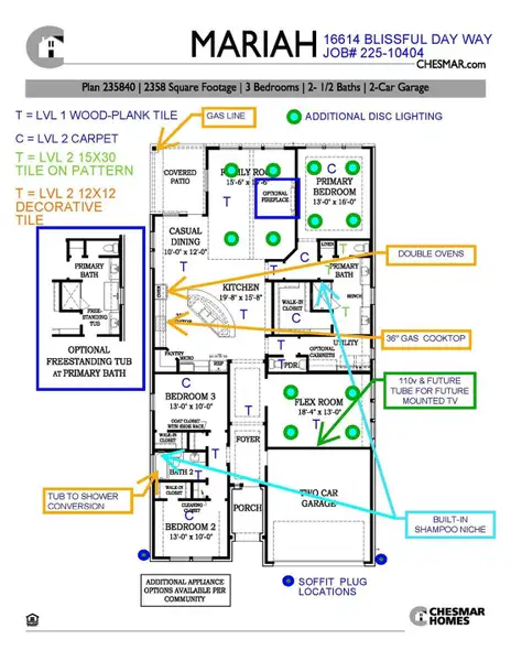 2D floor plan layout of this home in Jubilee, Hockley, TX (Image 3).