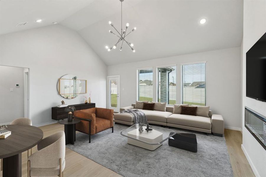 Living Room in the Stanley II home plan by Trophy Signature Homes – REPRESENTATIVE PHOTO