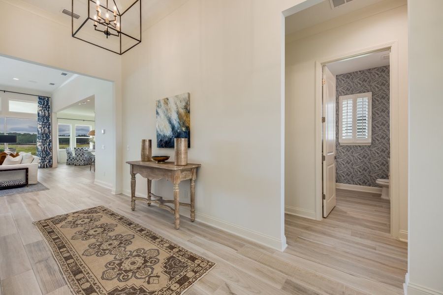 Representative furnished interior of a home built from the Ortega by Riverside Homes in Hidden Creek at SilverLeaf 80' Series, St. Augustine (Image 51).